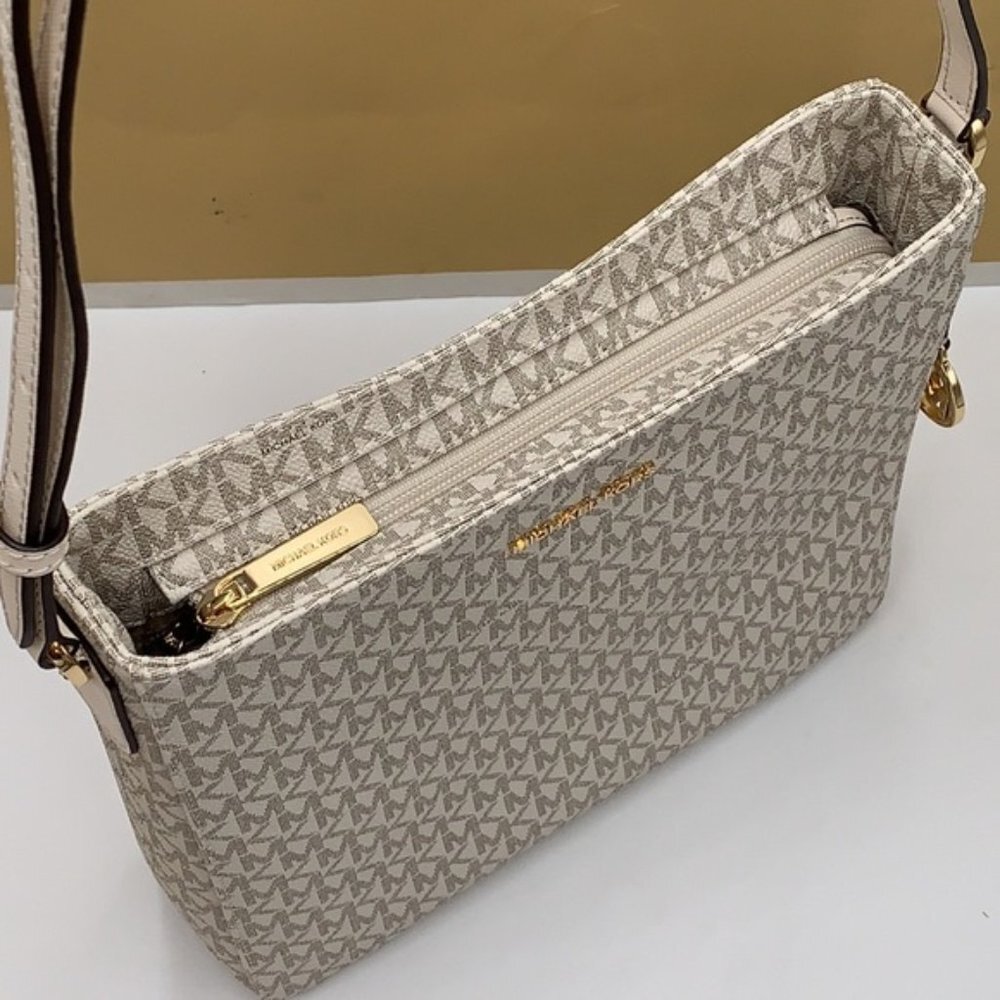 Michael Kors Jet Set Travel Large Messenger Crossbody Bag Light Cream Multi - Picture 14 of 16